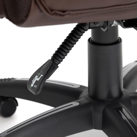 Кресло CHIEF экокожа и ткань, коричневый стеганный