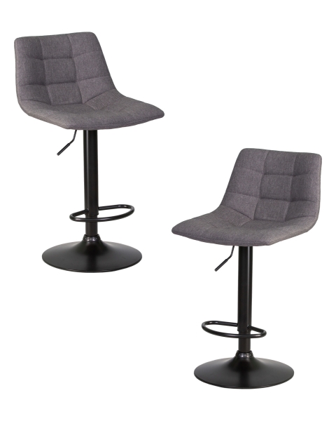 Набор 2 шт Стул барный TAILOR BLACK, серая ткань (188-55)