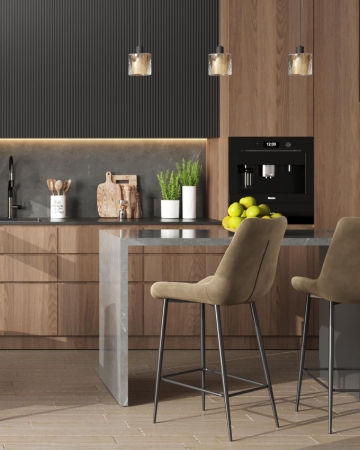 Стул полубарный Флекс велюр капучино