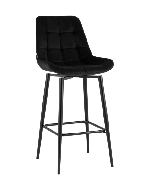 Стул барный Флекс с поворотным механизмом велюр черный