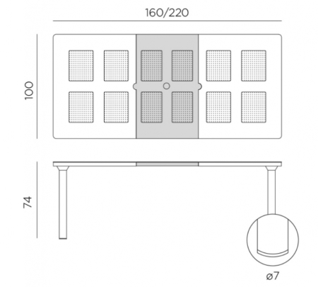 Стол пластиковый раздвижной Libeccio тортора