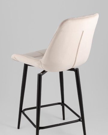 Стул полубарный Флекс с поворотным механизмом велюр бежевый