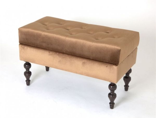 Банкетка Виктория шоколад с темными ножками