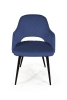 Стул William с подлокотниками ромб, бархат синий, черный конус