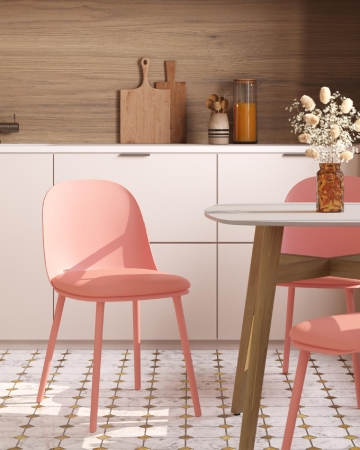 Стул Fog с подушкой пластик пыльно-розовый