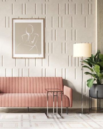 Диван прямой Дрезден велюр пыльно-розовый