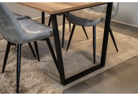 Стол деревянный Лота Лофт 140*25 мм дуб делано темный, матовый черный