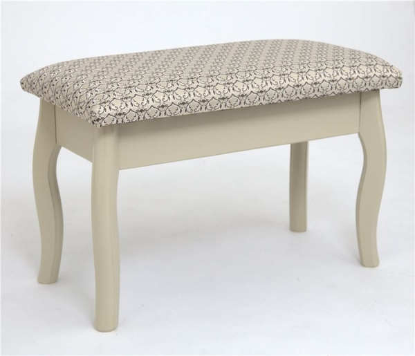 Банкетка из массива березы, каркас слоновая кость, крапинка светлая, ткань Лоди29, 2