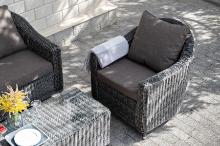 "Кон Панна" кресло из искусственного ротанга, графит