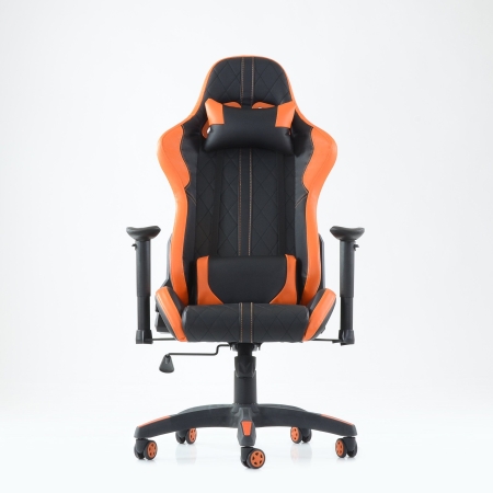 Игровое кресло K-52 черно-оранжевая экокожа