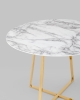 Стол обеденный Дакота 100*100 белый мрамор ножки золото