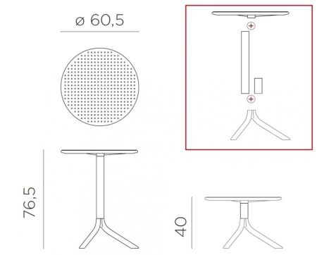 Стол пластиковый обеденный Step + Step Mini белый