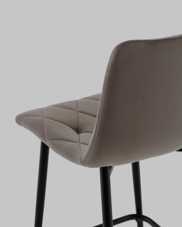 Стул полубарный Одди Diamond велюр темно-серый Стул полубарный Одди Diamond велюр темно-серый