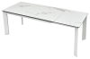 Стол CREMONA 140 HIGH GLOSS STATUARIO белый мрамор глянцевый керамика, белый каркас