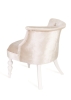 Деревянное кресло Бархат бежевое с белыми ножками