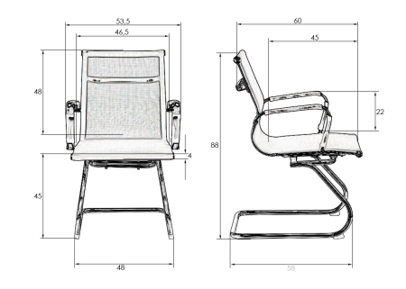 Набор 2 шт Офисное кресло для посетителей CODY MESH, бежевый (22039)