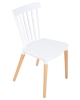 Стул обеденный THEO ножки светлый бук, белый W-02