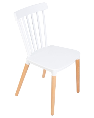 Стул обеденный THEO ножки светлый бук, белый W-02