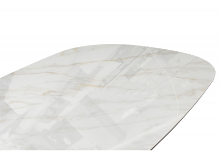 Керамический стол Танго 200х200х90 белый мрамор carla larkin, хром