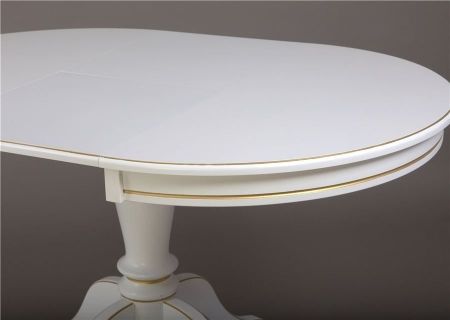 Стол "Эгина-2" белый, патина золото