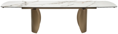 Стол BRONTE 200 раскладной KL-188 Контрастный мрамор матовый, итальянская керамика, Шампань