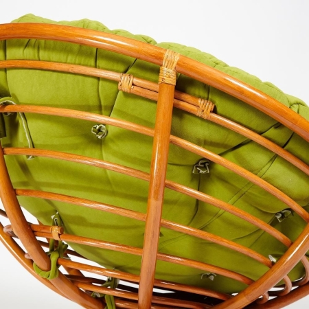 Кресло-качалка "PAPASAN" w 23 и 01 B с подушкой, коньяк, флок олива, 23