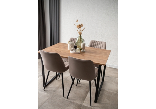 Стол деревянный Лиман 117 х 77 дуб крафт золотой, черный матовый