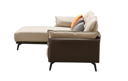 Диван ELEGANTE NAPPA SF015 бежевый/коричневый, угол левый Диван ELEGANTE NAPPA SF015 бежевый/коричневый, угол левый