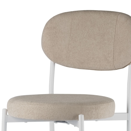 Стул Maso букле бежевый MOSS 130 белые ножки