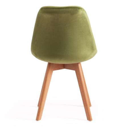 Стул Secret De Maison TULIP SOFT (mod. 74) вельвет, дерево, 54х47х83 см, зеленый (HLR 54), натуральный