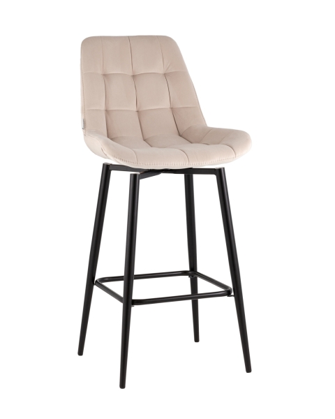 Стул барный Флекс с поворотным механизмом велюр бежевый