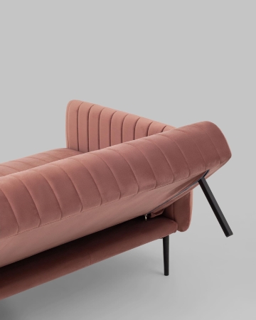 Диван прямой Дрезден велюр пыльно-розовый