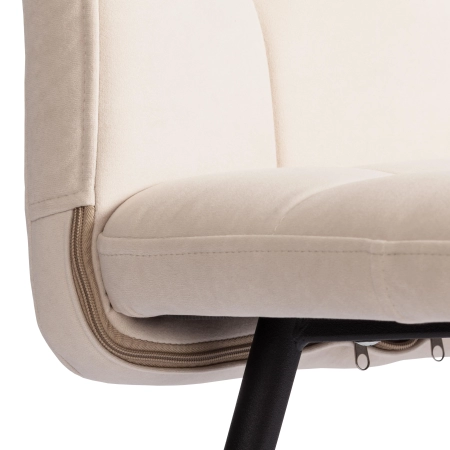 Стул обеденный Medeo белый и серый, ткань и металл, мягкое сиденье, без подлокотников Стул обеденный Medeo белый и серый, ткань и металл, мягкое сиденье, без подлокотников