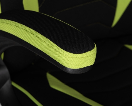 Кресло игровое RICK черно-зеленая ткань