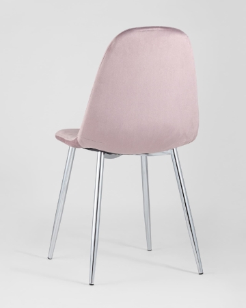 Стул Валенсия велюр розовый хромированные ножки