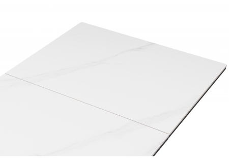 Керамический стол Гардинг 100(130)x70 белый мрамор, черный