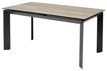 Стол CREMONA 180 KL-61 Под дерево итальянская керамика, черный каркас