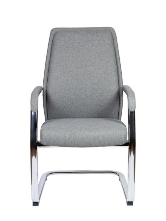 Кресло офисное Liverpool серый, ткань и металл, мягкое сиденье, с подлокотниками