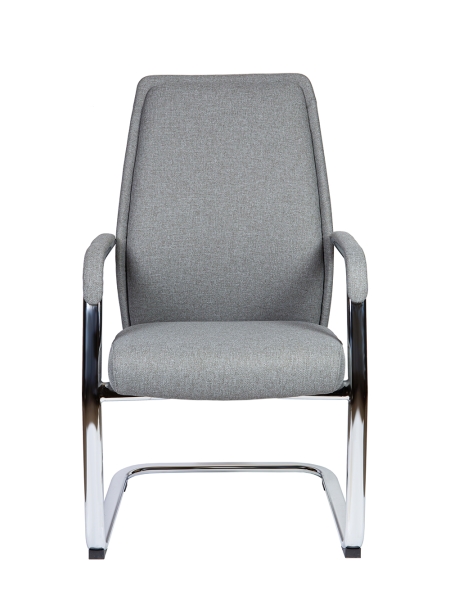 Кресло офисное Liverpool серый, ткань и металл, мягкое сиденье, с подлокотниками