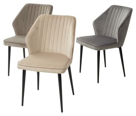 Стул SEATTLE-V светло-серый #26 велюр, черный каркас