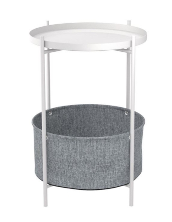 Стол журнальный "Берген" рогожка 82/39, белый муар