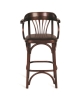 Полубарный деревянный стул Венский 650 темный тон с мягким сиденьем из коричневой экокожи