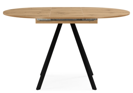 Стол деревянный Карпер 90(120) дуб вотан, черный матовый