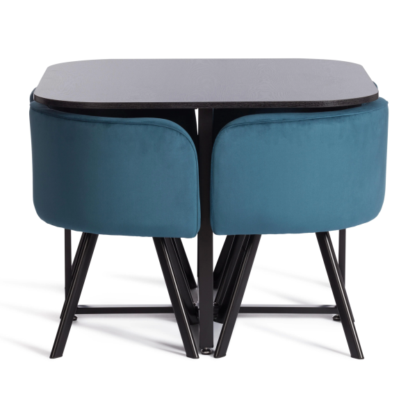 Комплект (стол, 4 стула) QUADRON (mod. PT14) синий