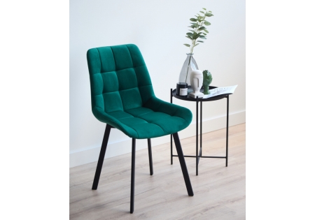 Стул на металлокаркасе Челси П зеленый (zd 667) / черный