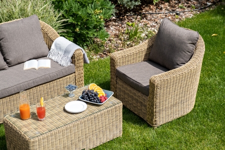 "Кон Панна" кресло из искусственного ротанга, соломенный