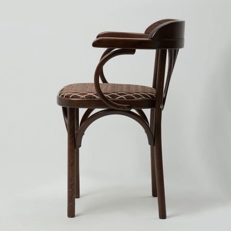Деревянный стул Венский темный тон с мягким сиденьем из ткани