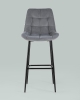 Стул барный Флекс велюр серый