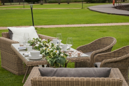 "Латте" плетеный стол из искусственного ротанга 200х90см, цвет соломенный