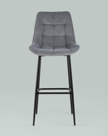 Стул барный Флекс велюр серый